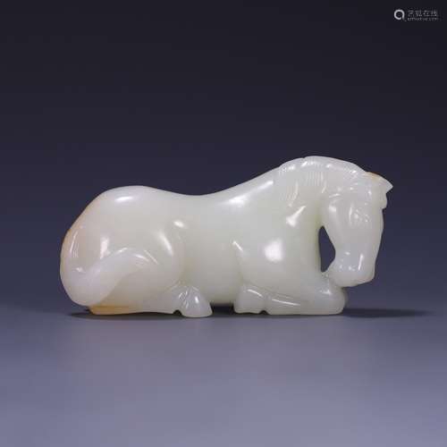 , hetian jade lie horse furnishing articles, size: 7.8 * * *...