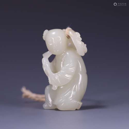 , hetian jade lotus lad, size: 5.3 * * * * 2.3 2.8 cm, 47.6 ...