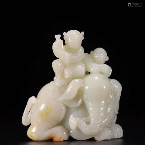 , hetian jade peace as furnishing articles9 cm long, 5.7 cm ...