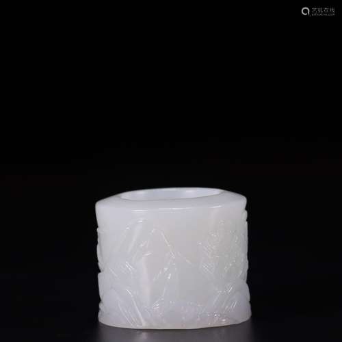 , hetian jade BanZhi landscape characters3 cm high, 3.5 cm w...