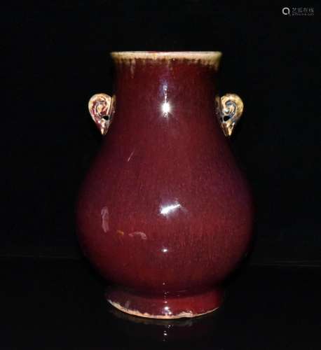 Ji red glaze kiln ears 29.4 x21.5 1500 cm