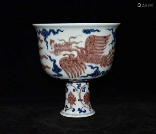 Blue and white youligong grain tall bowl x18cm 19.5 850