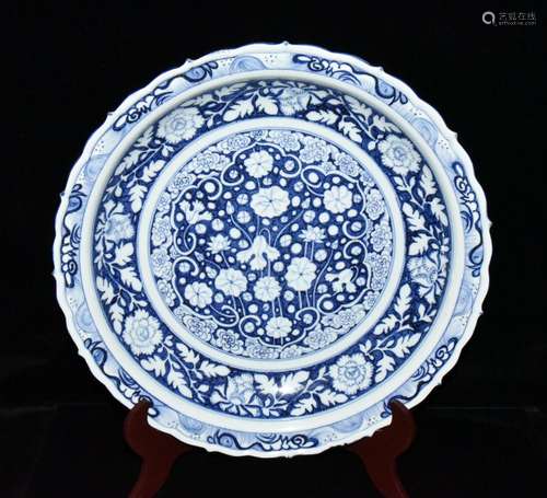 Generation of Persian Wen hua white flower plate 7.2 x44.5 1...