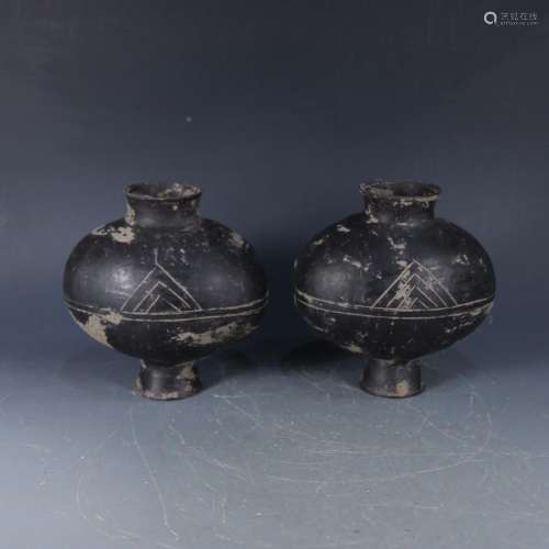 Longshan culture eggshell black ceramic POTS13 * 10 * 14 cm1...