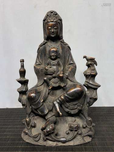 Acura old goods copper Buddha, Zi guanyin, mellow patina, ol...