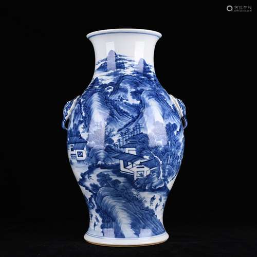 Castle in the character and double ears antique vase 200304 ...