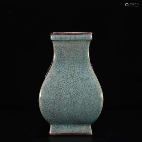 Your kiln azure glaze bit ear square bottle mouth with coppe...