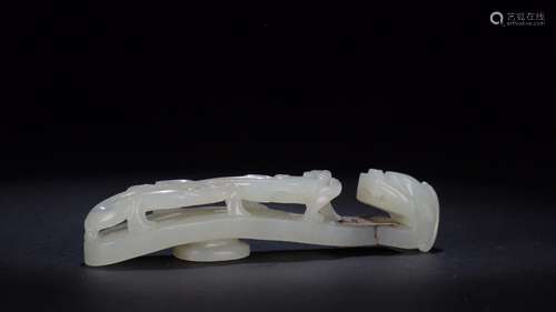 : hetian jade black dragon godchild hookSize: 10 cm long 1.9...