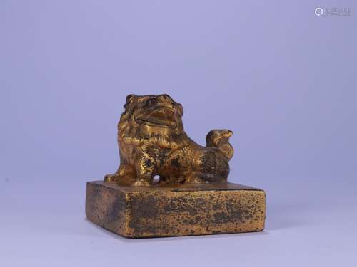 : copper foetus mud golden lion NiuYinSize: 7.7 cm high 7.1 ...