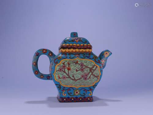 Plum flower grain old Tibet: wire inlay enamel teapotSize: 1...