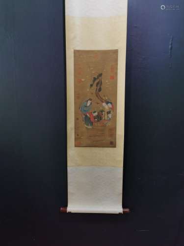 Tang, has many fine silk scroll x61.5 figure 27.5