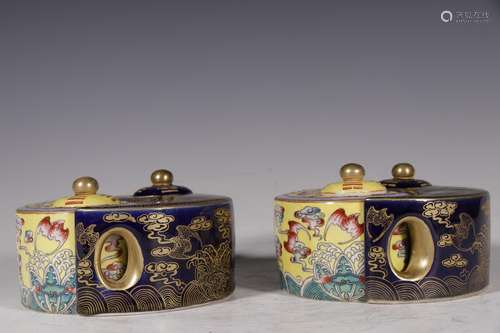 : colored enamel gossip at the bottom of the pot height 9 cm...