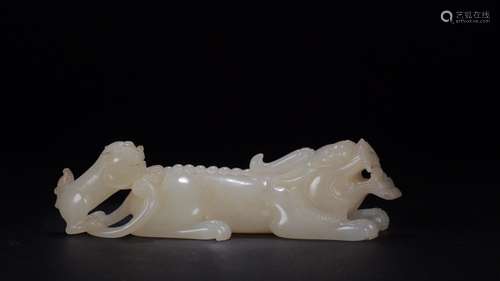 : hetian jade the mythical wild animal furnishing articlesSi...