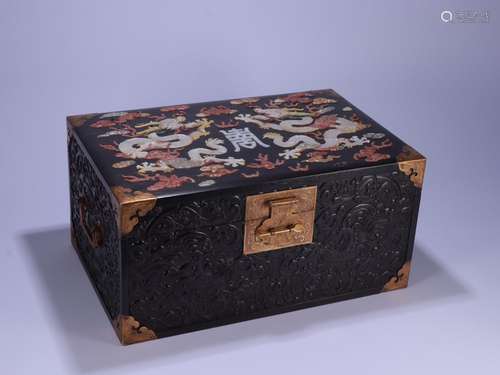 : rosewood treasure dragon cover boxSize: 43 cm wide 28 cm h...