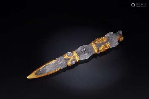 : crystal vajraSize: 37 cm diameter, 5.1 cm long