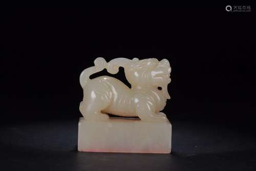 : hetian jade benevolent printSize: 4.5 cm wide and 2.6 cm h...