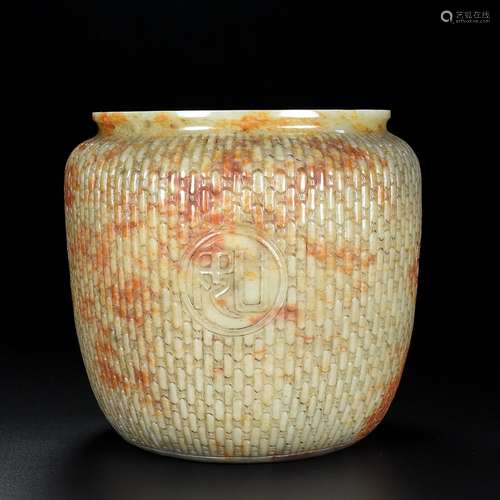 Luck cylinder, hetian jade oneThe jade is exquisite, patina ...