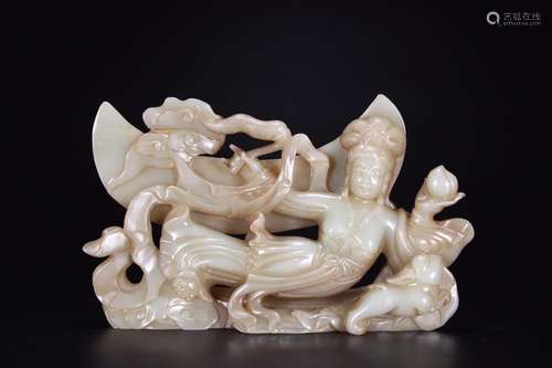 Hetian jade chang e furnishing articles12 cm long size 19 cm...