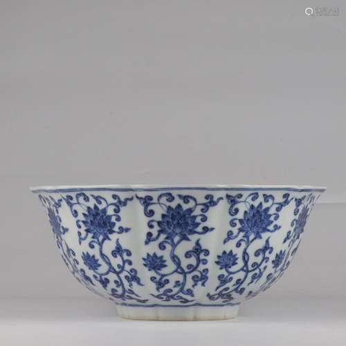 Blue and white lotus flower melon leng bowlSize, 10 cm high ...