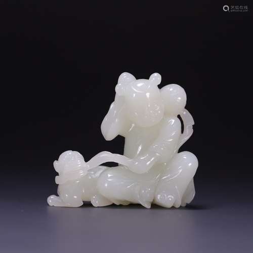 Hetian jade the boy play beast furnishing articles, size: 5....