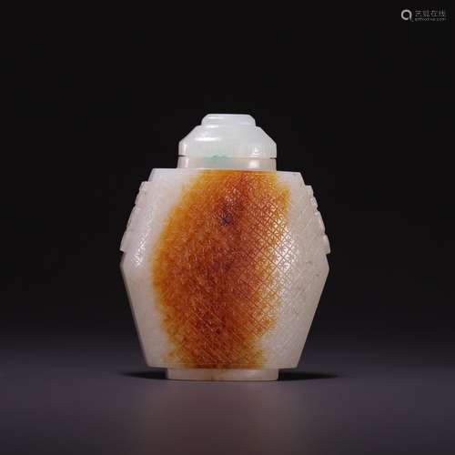 Hetian jade snuff bottles, size: 7.3 * * * * 5.8 2.1 cm, 96....