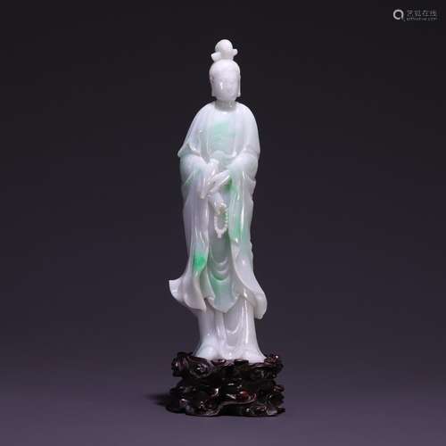 Jade guanyin stand like, size: 13 * * * * 3.3 2.5 cm, 169.5 ...