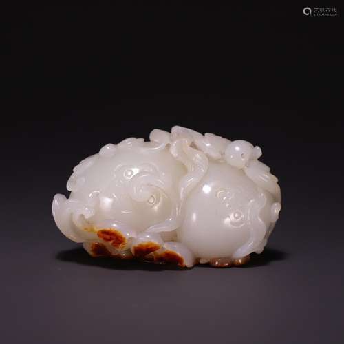 Hetian jade blessing melons and fruits to pieces, size: 7.1 ...