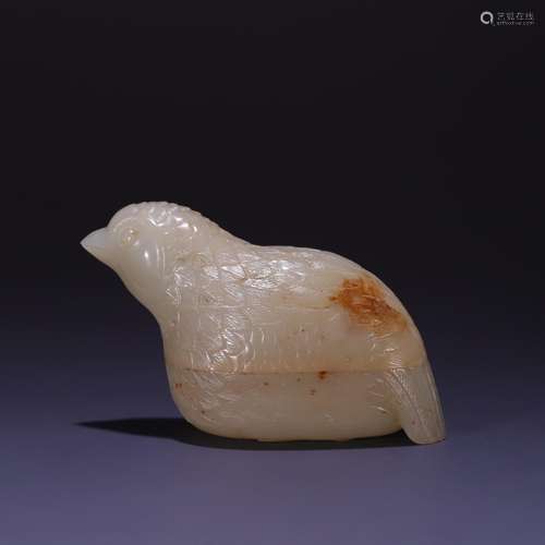 Hetian jade quail cover box, size: 9.6 * * * * 4.3 5.9 cm, 7...