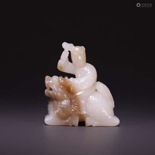 Hetian jade kirin Zi furnishing articles, size: 5.7 * * * * ...