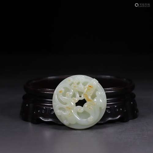 Hetian jade, therefore Long Bi diameter of 5.2 centimeters t...