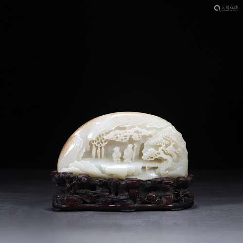 A high, hetian jade son with the original 12.3 cm wide and 1...