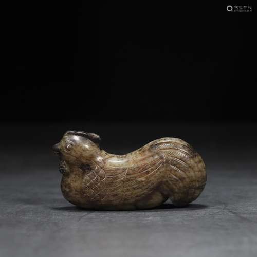 Old oil extraction, hetian jade carving a 2.2 cm long and 6....