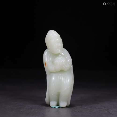 , hetian jade, 14 cm high 3.1 cm wide and 3.5 centimeters th...