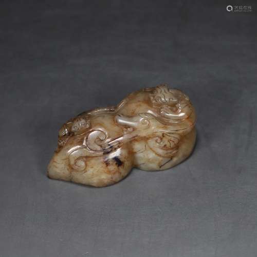 Old oil extraction, hetian jade seal 4.6 cm long and 8.5 cm ...