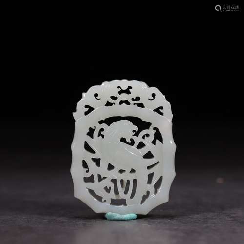 , hetian jade hollow out 4.2 cm long and 5.5 cm wide 0.8 cm ...