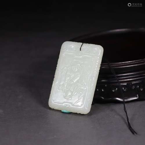 Christmas CARDS, hetian jade, many years long and 5.9 cm wid...