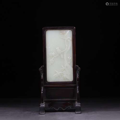 Beaming inkstone, hetian jade screen to 26 cm high 1.1 cm wi...