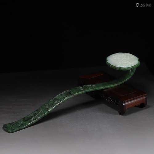 , hetian jade ruyi 49 cm long head wide 11 cm high 13 cm thi...