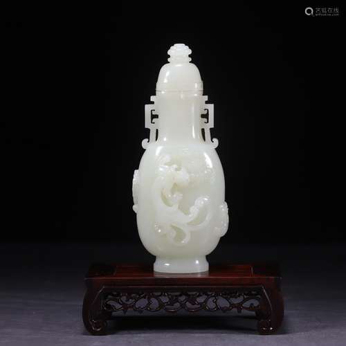 , hetian jade longnu bottle of 16.5 cm high 4.7 cm wide and ...