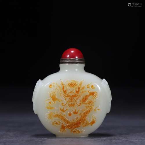 , hetian jade snuff bottle is 6.3 cm wide and 5.6 centimeter...