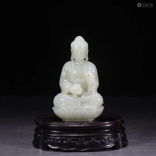 And hetian jade guanyin 17 cm high 4.2 cm wide and 6.5 centi...