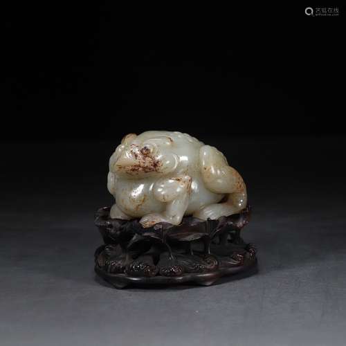 Net, hetian jade golden cicada, original size 6.3 cm long an...