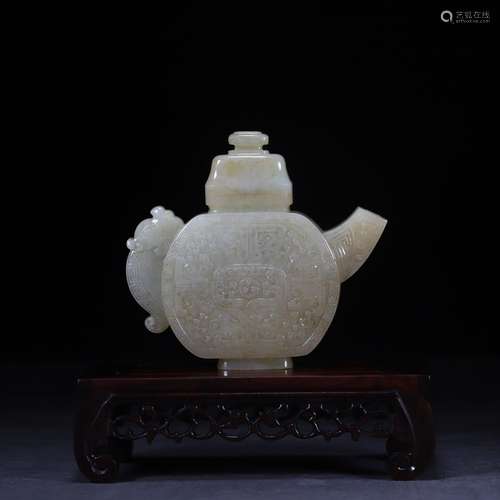 , hetian jade seed makings gluttonous grain flask high 9.3 c...