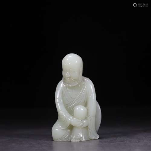 , hetian jade dharma high 9.4 cm wide and 5.5 centimeters th...