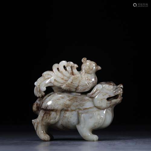 14 cm high, hetian jade old grease, after the 16 cm thick 6....