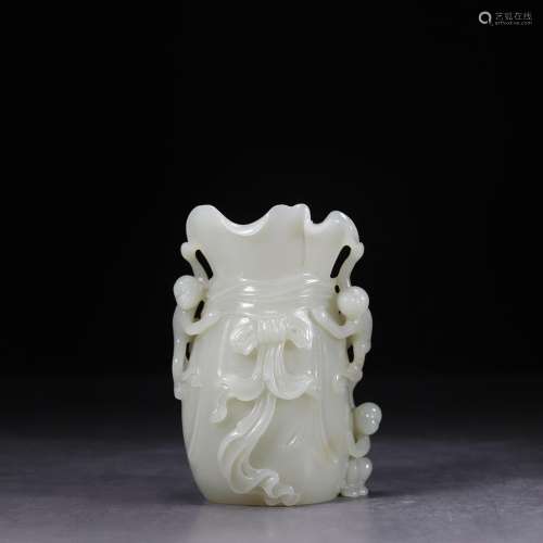 Syndrome, hetian jade seal receptacle 11.5 cm to 8 centimete...