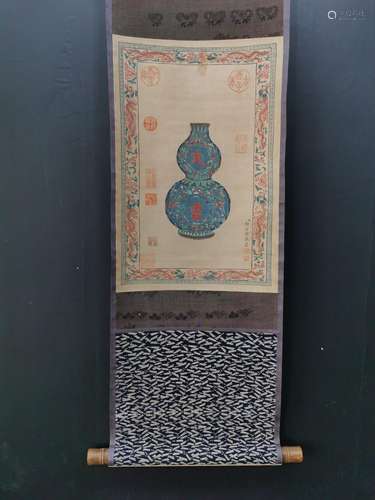 Lang shining, silk scroll: prosperous New YearSize, 42 x24