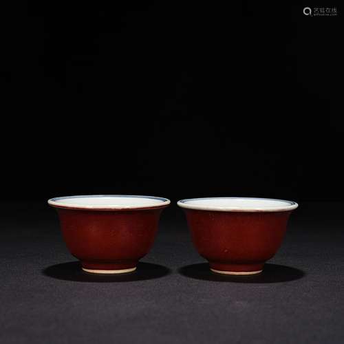 The red glaze pressure hand cup 1200 5.5 * 9.3 cm