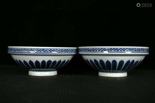 Hualien ZiWen bowl of blue and white tie up branches17 cm hi...