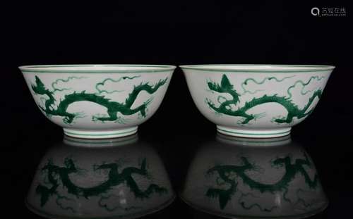 9 * 21 chenghua green dragon grain bowl